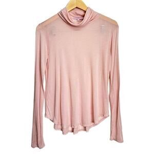 Calypso Pink Turtleneck Long Sleeve Cashmere‎ Blend Shirt Size Small